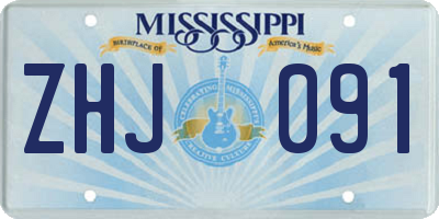 MS license plate ZHJ091