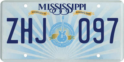 MS license plate ZHJ097