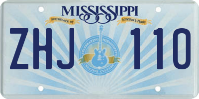 MS license plate ZHJ110