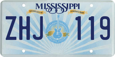 MS license plate ZHJ119