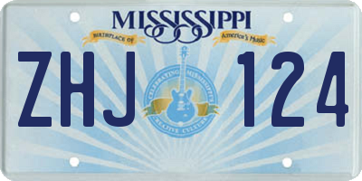 MS license plate ZHJ124