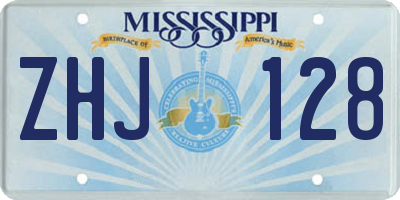 MS license plate ZHJ128
