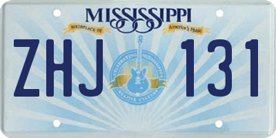 MS license plate ZHJ131