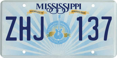MS license plate ZHJ137