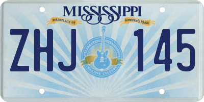 MS license plate ZHJ145