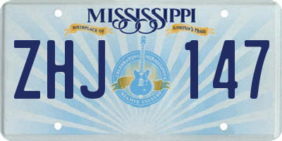 MS license plate ZHJ147