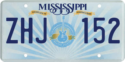 MS license plate ZHJ152