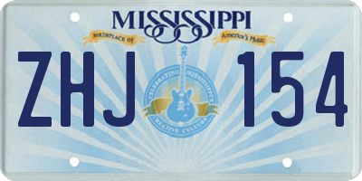 MS license plate ZHJ154