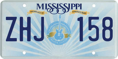 MS license plate ZHJ158