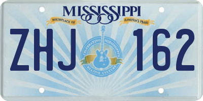 MS license plate ZHJ162