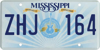 MS license plate ZHJ164