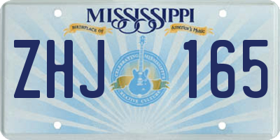 MS license plate ZHJ165