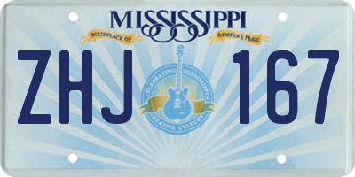 MS license plate ZHJ167