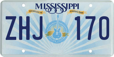 MS license plate ZHJ170