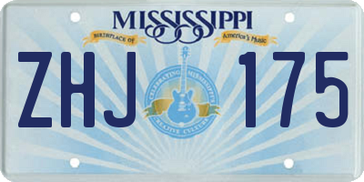 MS license plate ZHJ175
