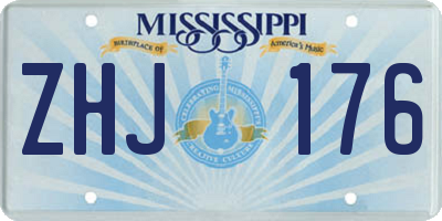 MS license plate ZHJ176