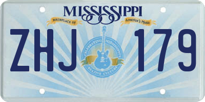 MS license plate ZHJ179