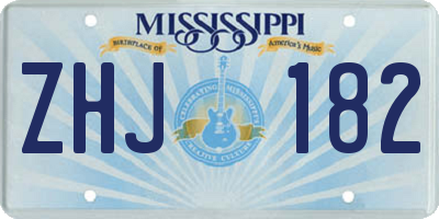 MS license plate ZHJ182