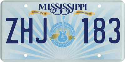 MS license plate ZHJ183