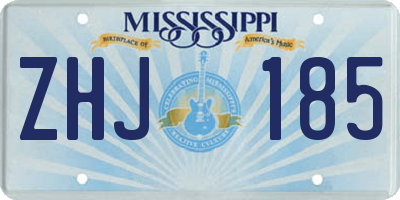 MS license plate ZHJ185