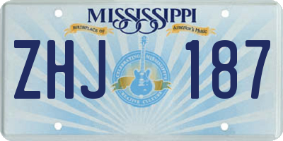 MS license plate ZHJ187