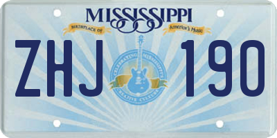 MS license plate ZHJ190