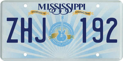 MS license plate ZHJ192