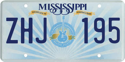 MS license plate ZHJ195