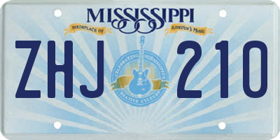 MS license plate ZHJ210