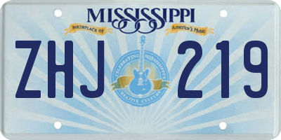 MS license plate ZHJ219