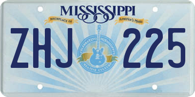 MS license plate ZHJ225