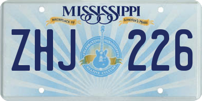 MS license plate ZHJ226