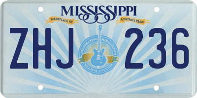 MS license plate ZHJ236