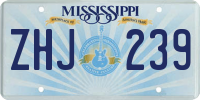 MS license plate ZHJ239