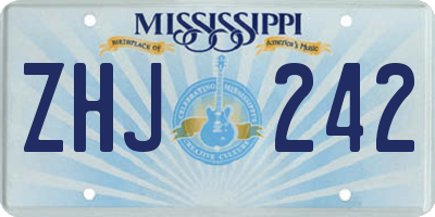 MS license plate ZHJ242