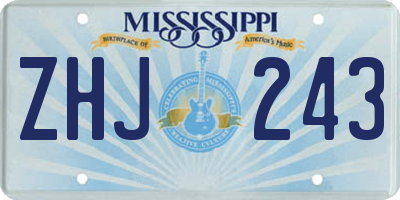 MS license plate ZHJ243
