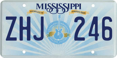MS license plate ZHJ246