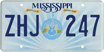 MS license plate ZHJ247