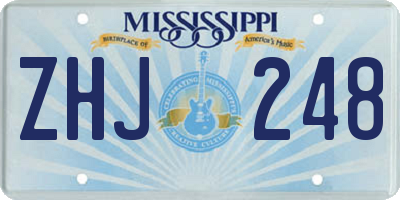 MS license plate ZHJ248