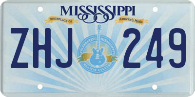 MS license plate ZHJ249