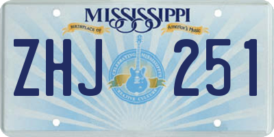 MS license plate ZHJ251