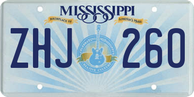 MS license plate ZHJ260