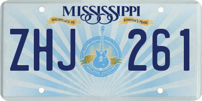 MS license plate ZHJ261