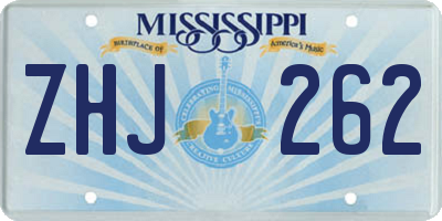MS license plate ZHJ262