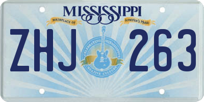MS license plate ZHJ263
