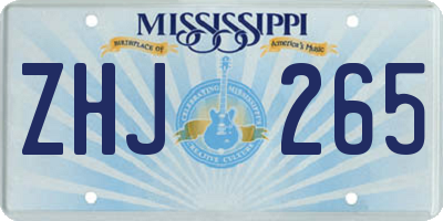 MS license plate ZHJ265