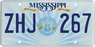 MS license plate ZHJ267