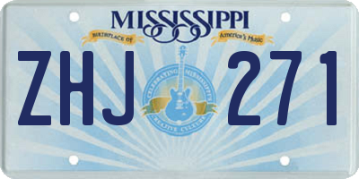 MS license plate ZHJ271