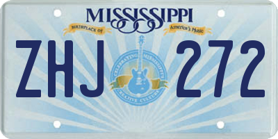 MS license plate ZHJ272