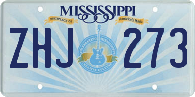 MS license plate ZHJ273